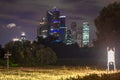 Night view on the Moscow International Business Centre MIBC from Fili. Royalty Free Stock Photo